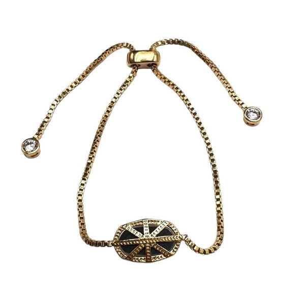 Abalone Gold Tone Adjustable Size Bracelet - Picture 4 of 4